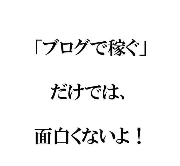 ブログで稼ぐだけでは面白くない