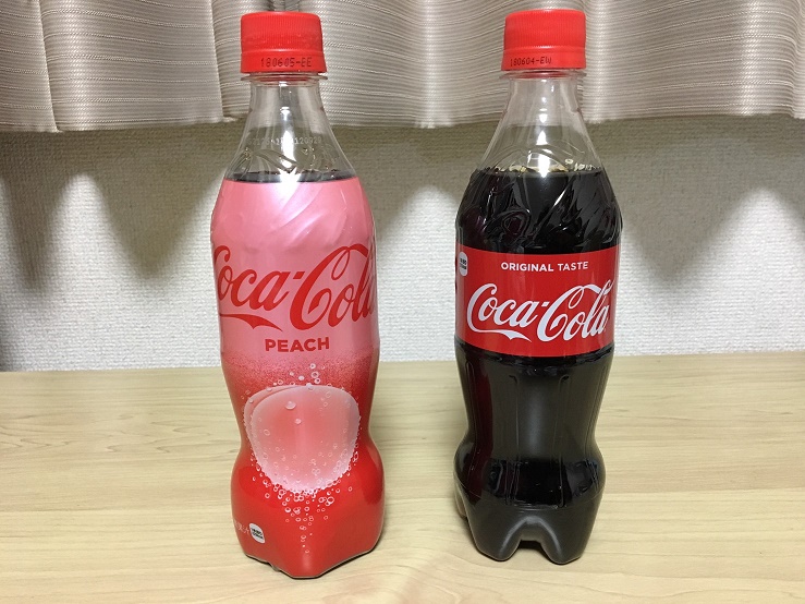 コカコーラのピーチ味のボトル