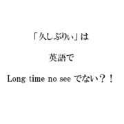 英語で久しぶりはlongtimenosee